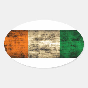 Pegatina Ovalada Bandera del irlandés del Grunge