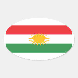 Pegatina Ovalada Bandera del Kurdistan
