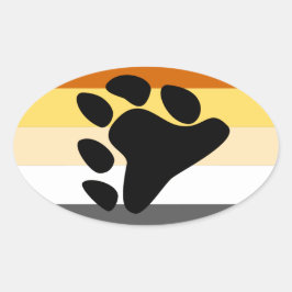 Pegatina Ovalada Bandera del Orgullo del Oso