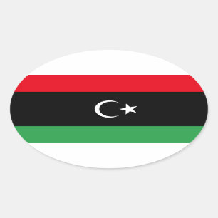 Pegatina Ovalada Bandera del Reino de Libia (1951-1969)