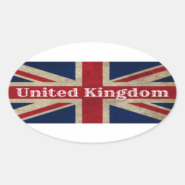 Pegatina Ovalada Bandera del Reino Unido con problemas