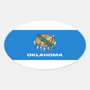 Pegatina Ovalada Bandera estatal de Oklahoma