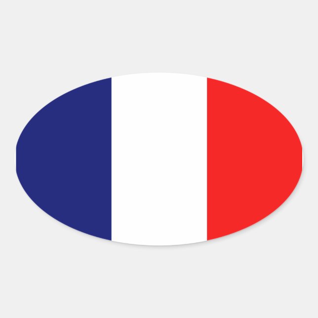 Pegatina Ovalada Bandera francesa (Anverso)
