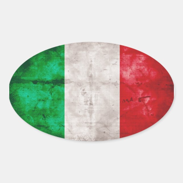 Pegatina Ovalada Bandera italiana (Anverso)