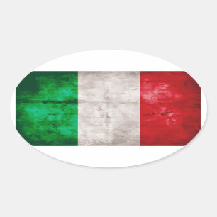 Pegatina Ovalada Bandera italiana