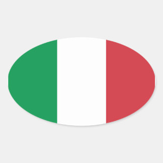 Pegatina Ovalada Bandera italiana/italiana