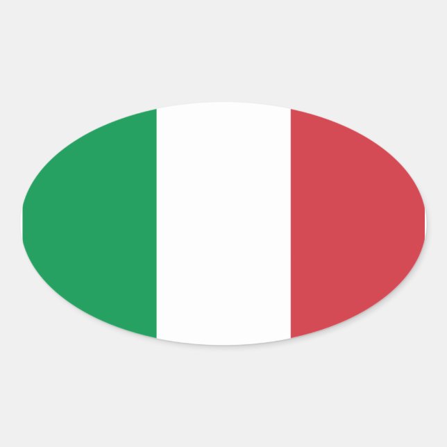 Pegatina Ovalada Bandera italiana/italiana (Anverso)