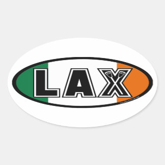 Pegatina Ovalada Bandera lax de Lacrosse Ireland