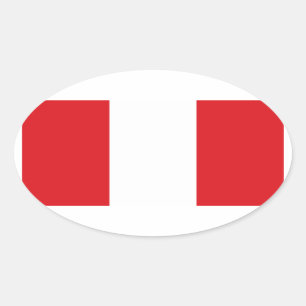 Pegatina Ovalada Bandera nacional de 44 Perú