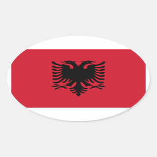 Pegatina Ovalada Bandera nacional de Albania