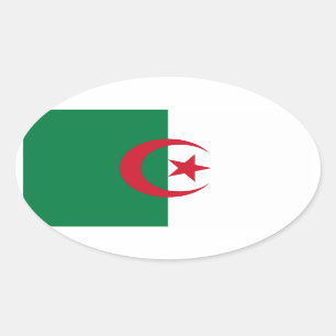 Pegatina Ovalada Bandera nacional de Argelia
