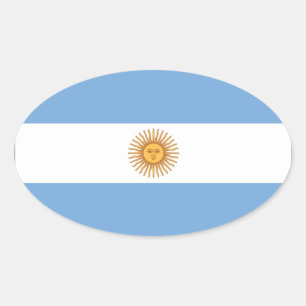 Pegatina Ovalada Bandera Nacional de Argentina