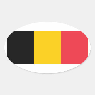 Pegatina Ovalada Bandera nacional de Bélgica