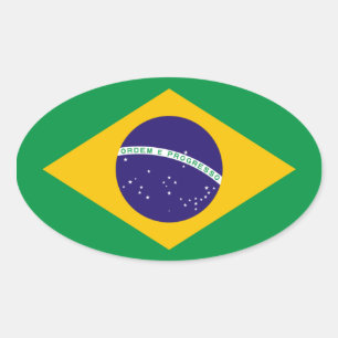 Pegatina Ovalada Bandera nacional de Brasil
