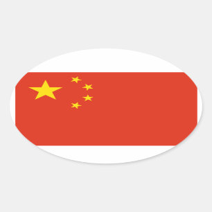 Pegatina Ovalada Bandera nacional de China
