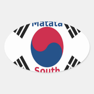Pegatina Ovalada Bandera nacional de Corea del Sur: Orgullo del Tae