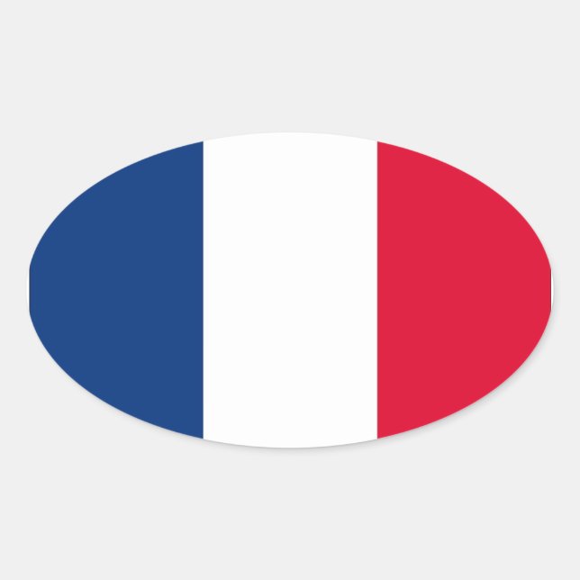 Pegatina Ovalada Bandera nacional de Francia (Anverso)