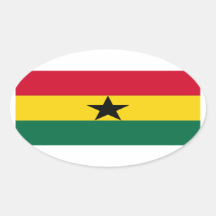 Pegatina Ovalada Bandera nacional de Ghana