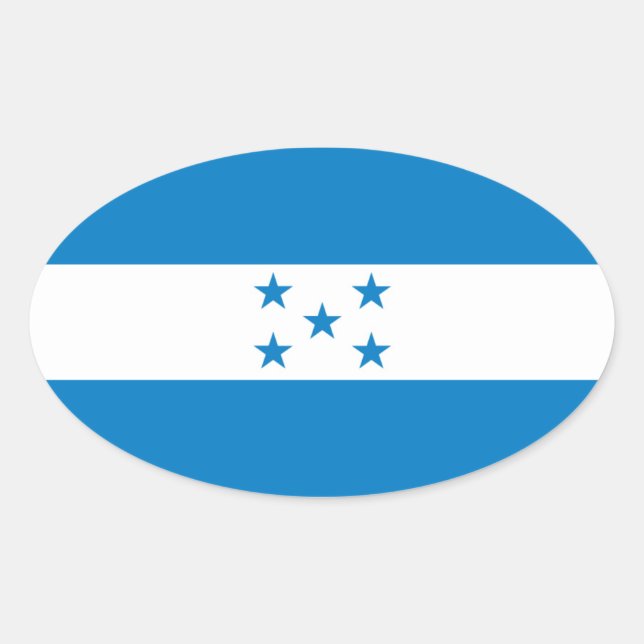 Pegatina Ovalada Bandera nacional de Honduras (Anverso)