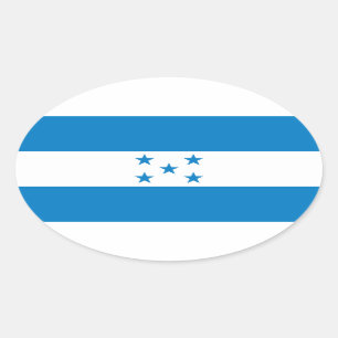 Pegatina Ovalada Bandera nacional de Honduras