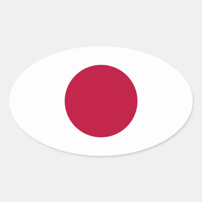 Pegatina Ovalada Bandera nacional de Japón (Anverso)