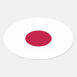Pegatina Ovalada Bandera nacional de Japón