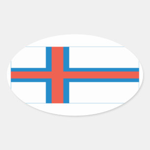Pegatina Ovalada Bandera nacional de las Islas Feroe