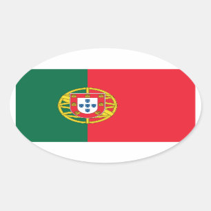 Pegatina Ovalada Bandera nacional de Portugal