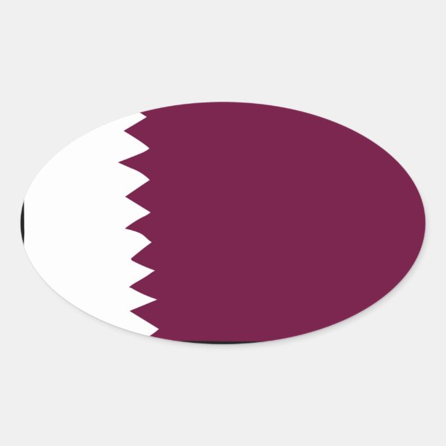 Pegatina Ovalada Bandera nacional de Qatar (Anverso)