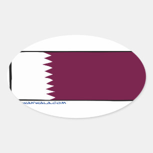 Pegatina Ovalada Bandera nacional de Qatar