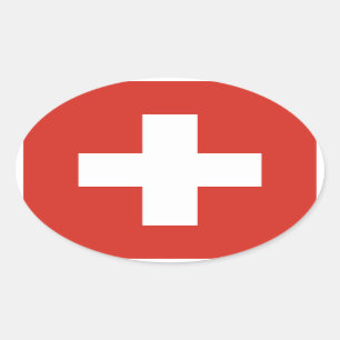 Pegatina Ovalada Bandera nacional de Suiza