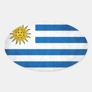 Pegatina Ovalada Bandera Nacional de Uruguay