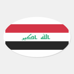 Pegatina Ovalada Bandera Nacional del Iraq