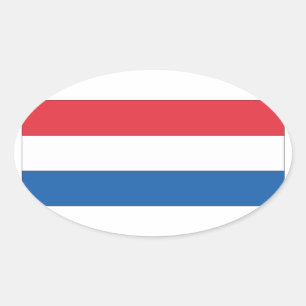 Pegatina Ovalada Bandera nacional holandesa CUATRO