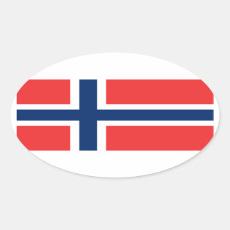 Pegatina Ovalada Bandera noruega/noruega