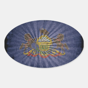 Pegatina Ovalada Bandera Rugged Wood Pennsylvania