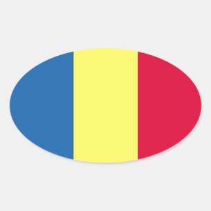 Pegatina Ovalada Bandera rumana
