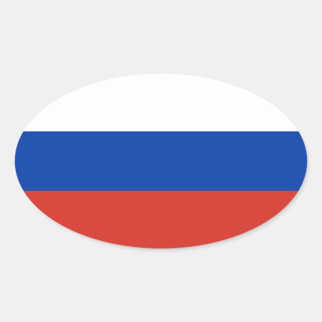 Pegatina Ovalada Bandera rusa / Azul blanco rojo (Anverso)