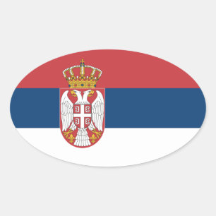 Pegatina Ovalada Bandera serbia