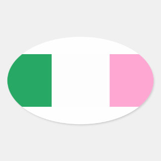 Pegatina Ovalada Bandera tricolor de Terranova (Canadá)