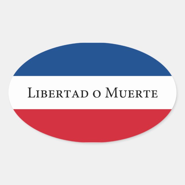 Pegatina Ovalada Bandera Uruguay/Uruguay 33. Libertad Muerte (Anverso)