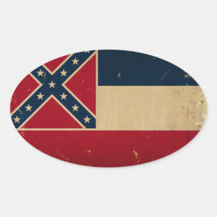 Pegatina Ovalada Bandera VINTATE.png del estado de Mississippi
