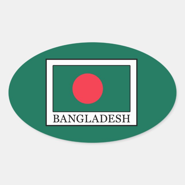 Pegatina Ovalada Bangladesh (Anverso)