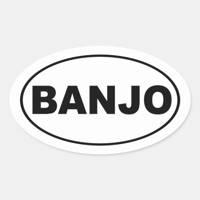 Pegatina Ovalada Banjo Bumper Sticker (Anverso)