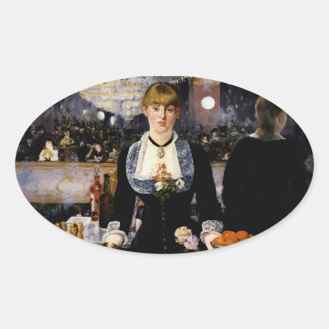 Pegatina Ovalada Bar en el Folies-Bergere, 1881-82 (Anverso)