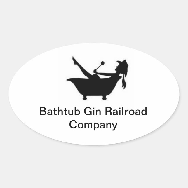 Pegatina Ovalada Bathtub Gin Railroad Co. Bumper Sticker (Anverso)