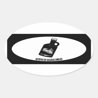 Pegatina Ovalada Bathtub Gin Railroad Company Botella Oval 2