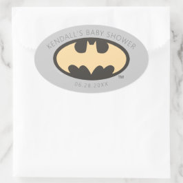 Pegatina Ovalada Batman Super Hero Baby Shower