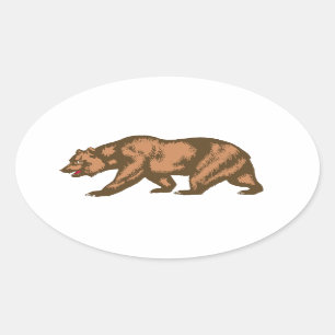 Pegatina Ovalada Bear de California