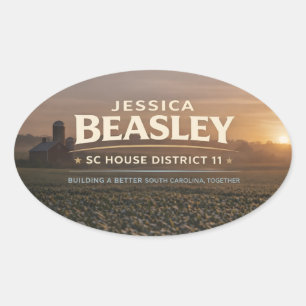 Pegatina Ovalada Beasley para la Cámara del Distrito 11 de SC